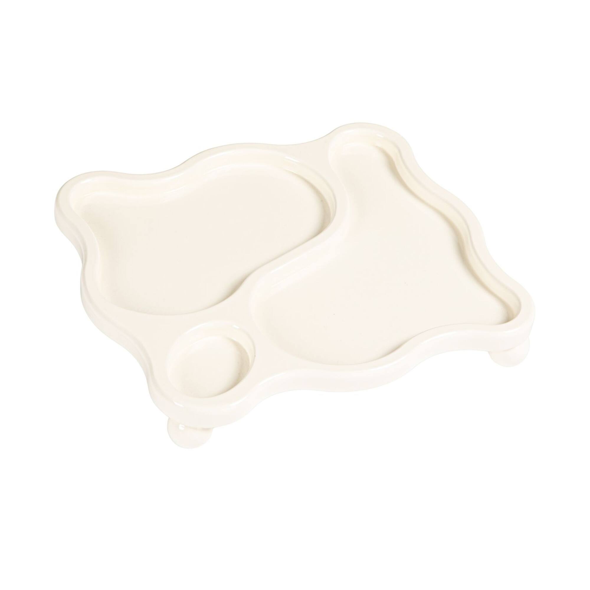 Hello Honey® White Decorative Footed Wood Tray with 3 Sections